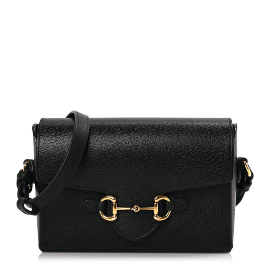 Gucci Calfskin Horsebit 1955 Shoulder Bag Black