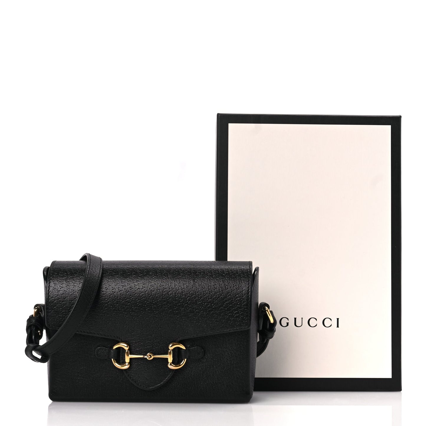 Gucci Calfskin Horsebit 1955 Shoulder Bag Black