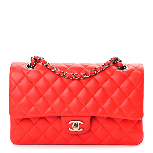 Chanel Lambskin Quilted Medium Double Flap Red