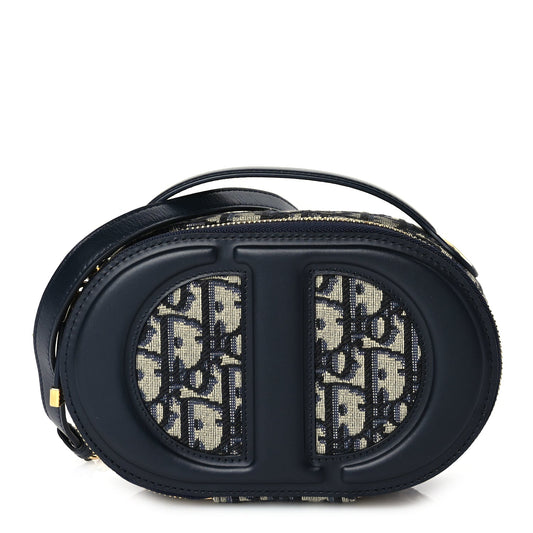 Christian Dior Oblique CD Signature Oval Crossbody Camera Bag Blue Multicolor Blue Multicolor