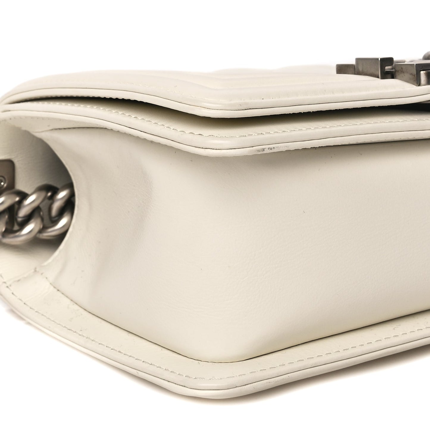 Chanel Calfskin Quilted Small Boy Flap White