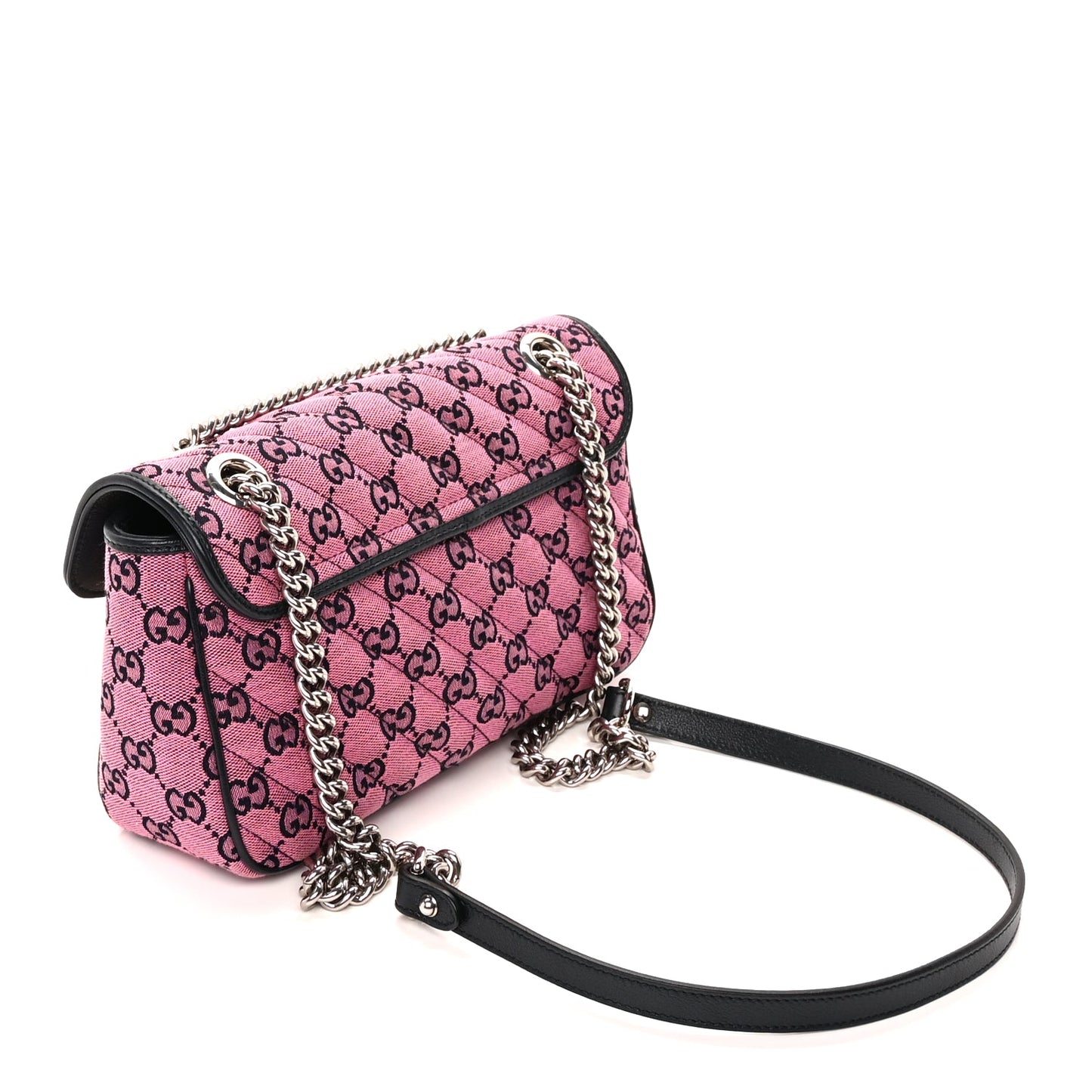 Gucci Monogram Multicolor Matelasse Diagonal Floral Embroidered Small GG Marmont Shoulder Bag Pink Blue Ivory Green Lilac