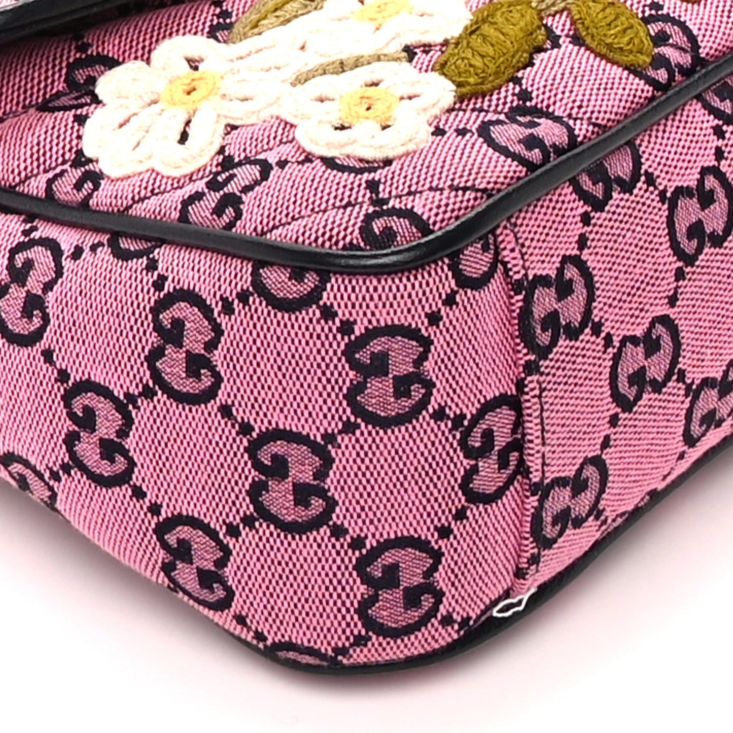 Gucci Monogram Multicolor Matelasse Diagonal Floral Embroidered Small GG Marmont Shoulder Bag Pink Blue Ivory Green Lilac