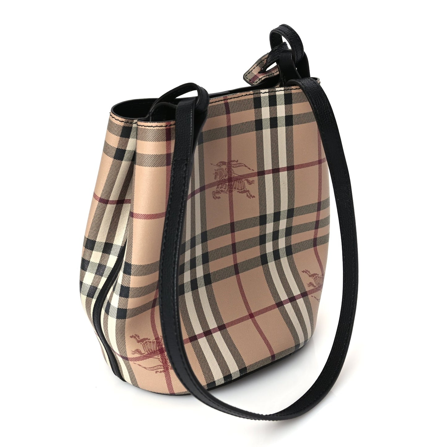 Burberry Haymarket Check Colours Small Lorne Bucket Crossbody Black