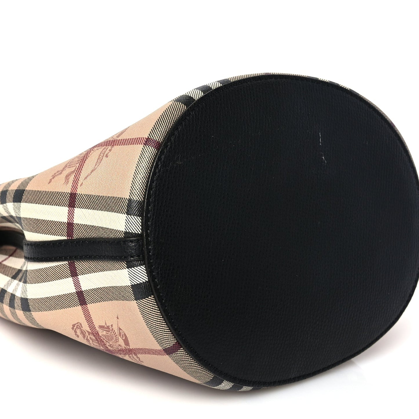 Burberry Haymarket Check Colours Small Lorne Bucket Crossbody Black