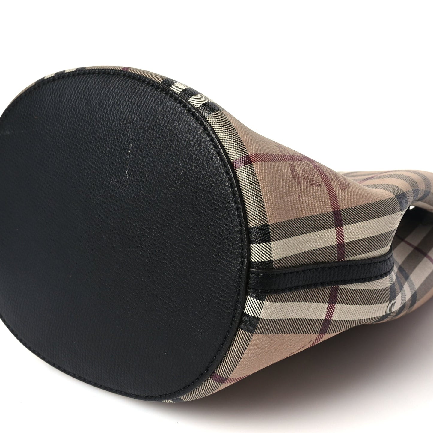 Burberry Haymarket Check Colours Small Lorne Bucket Crossbody Black