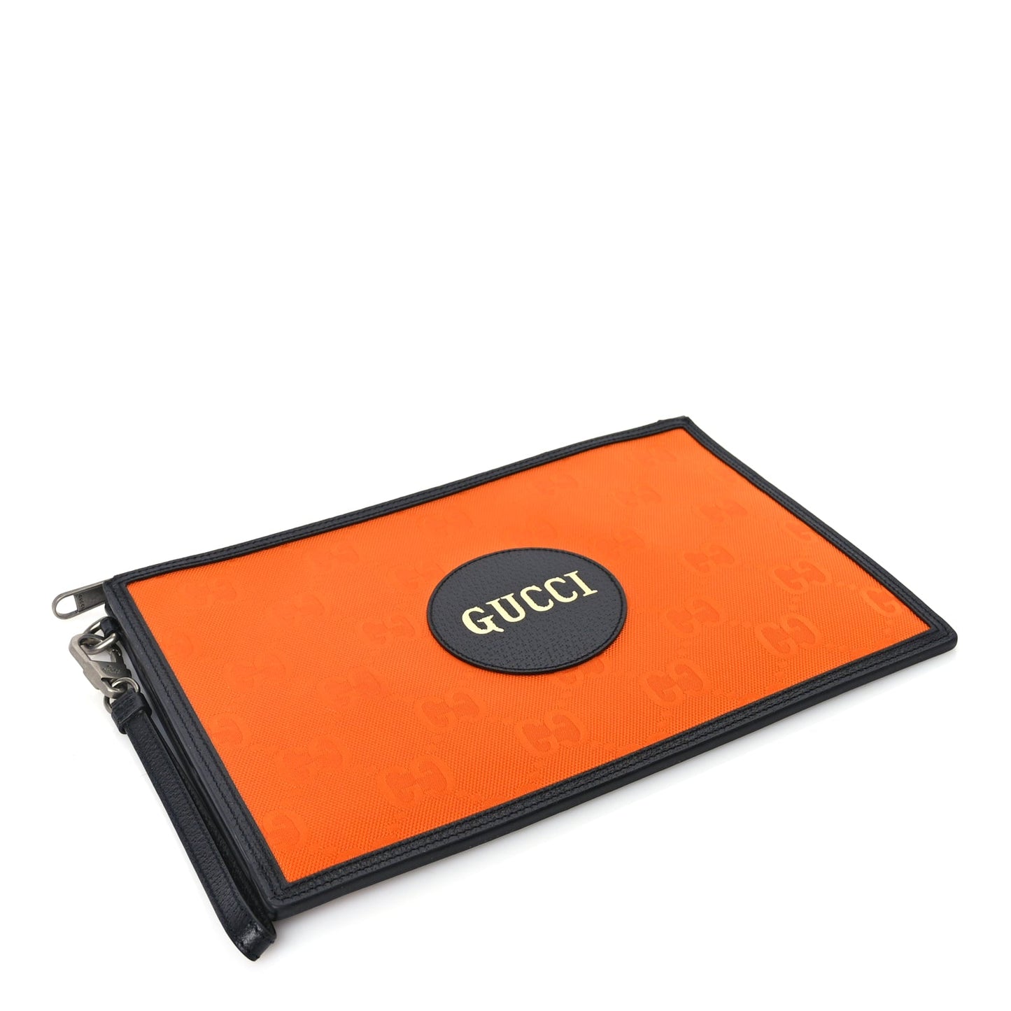 Gucci Econyl Nylon Monogram Off The Grid Zip Pouch Carrot Orange