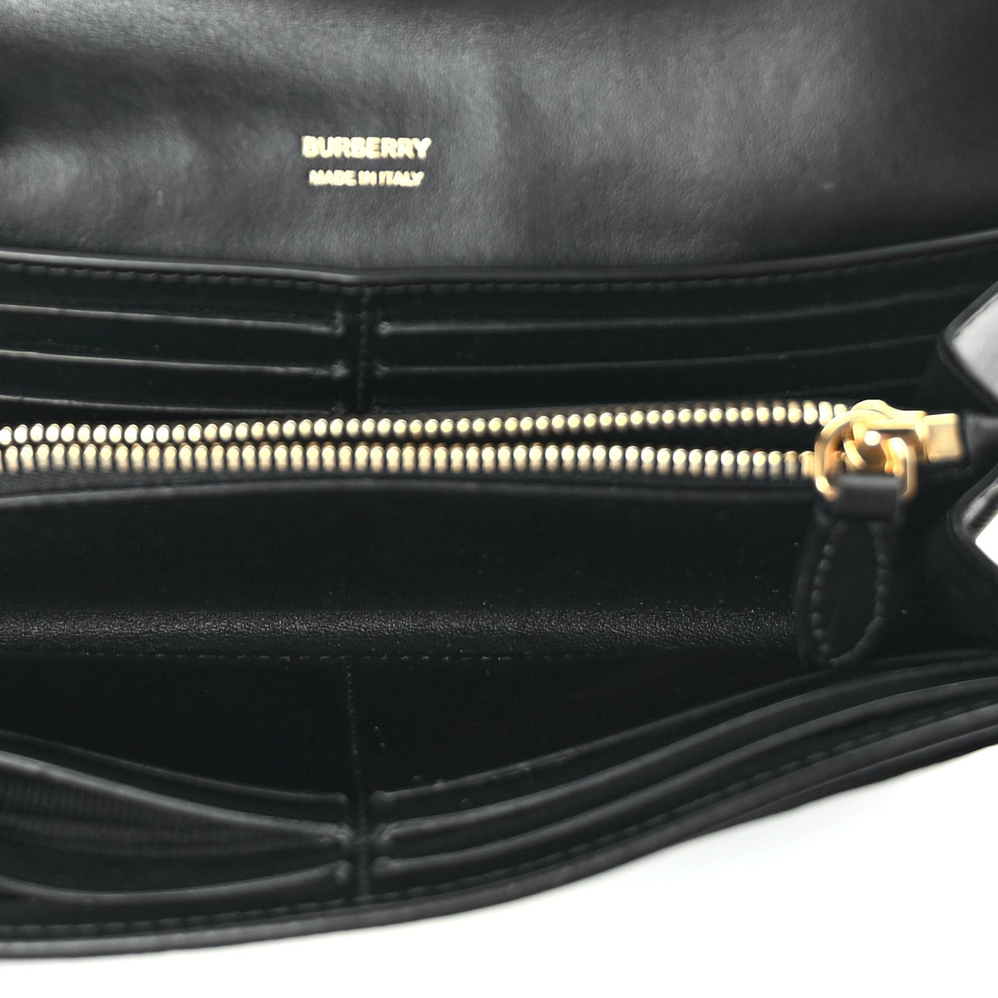 Burberry Calfskin Crocodile Embossed TB Continental Wallet Black