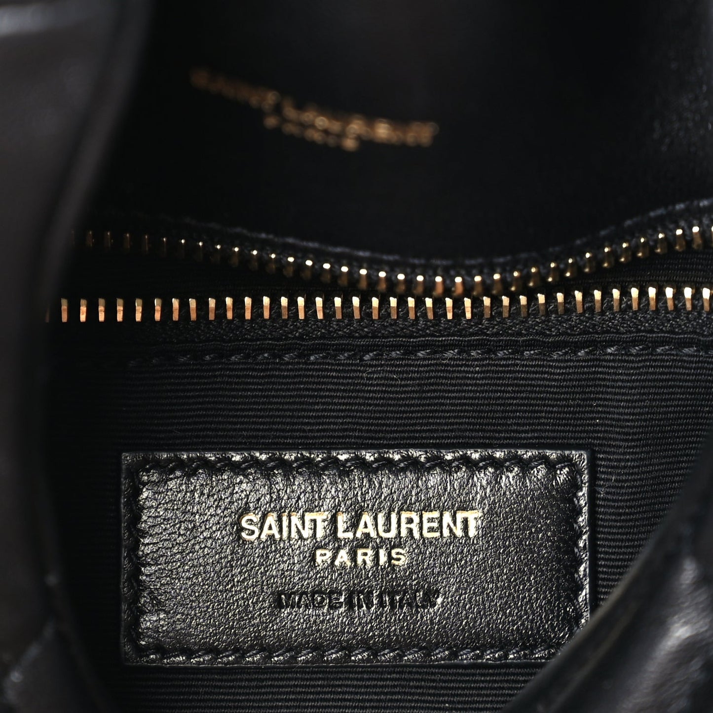 Saint Laurent Lambskin Quilted Toy Loulou Puffer Monogram Chain Satchel Black