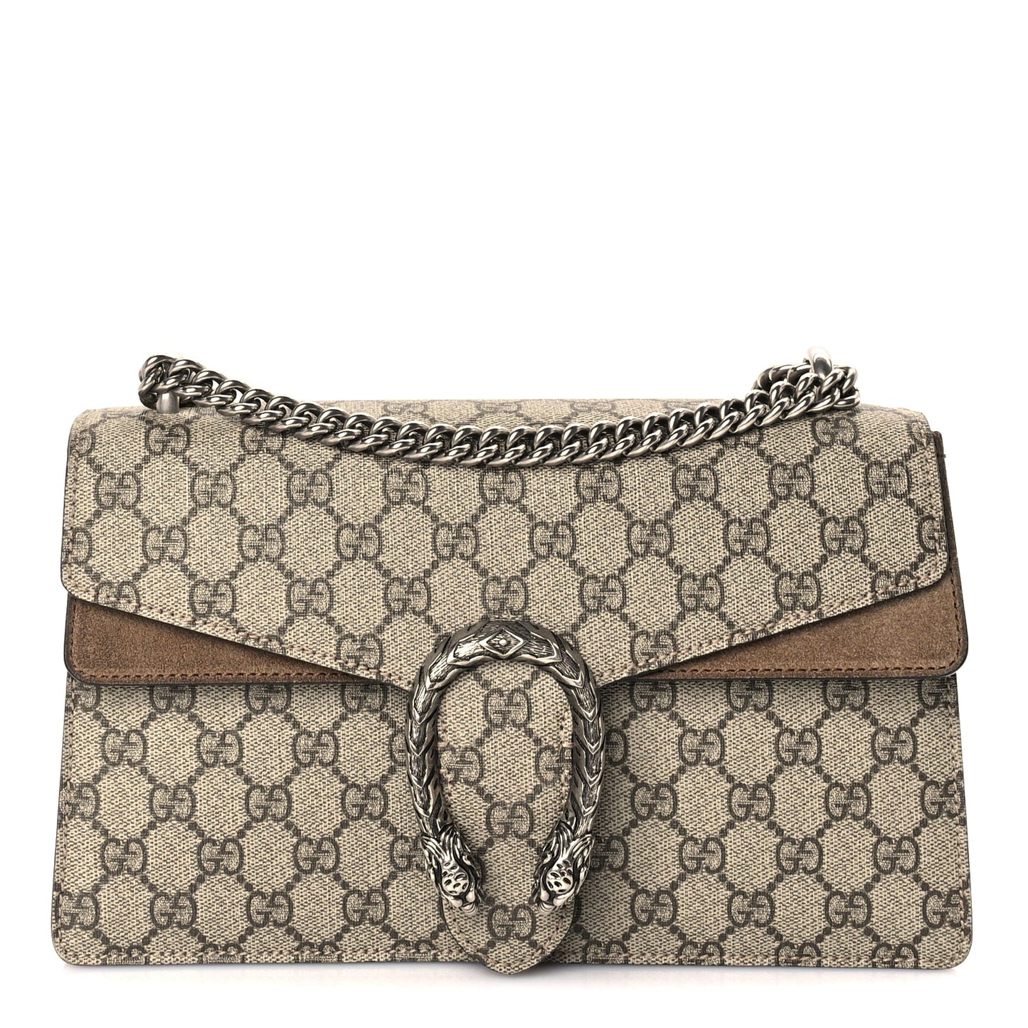 Gucci GG Supreme Monogram Medium Dionysus Shoulder Bag  Taupe