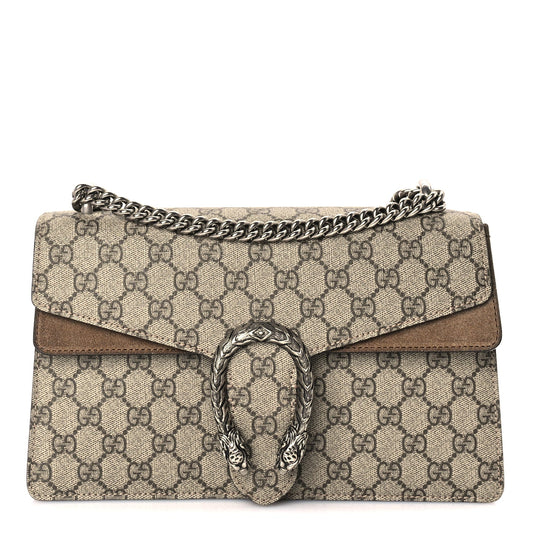 Gucci GG Supreme Monogram Medium Dionysus Shoulder Bag  Taupe