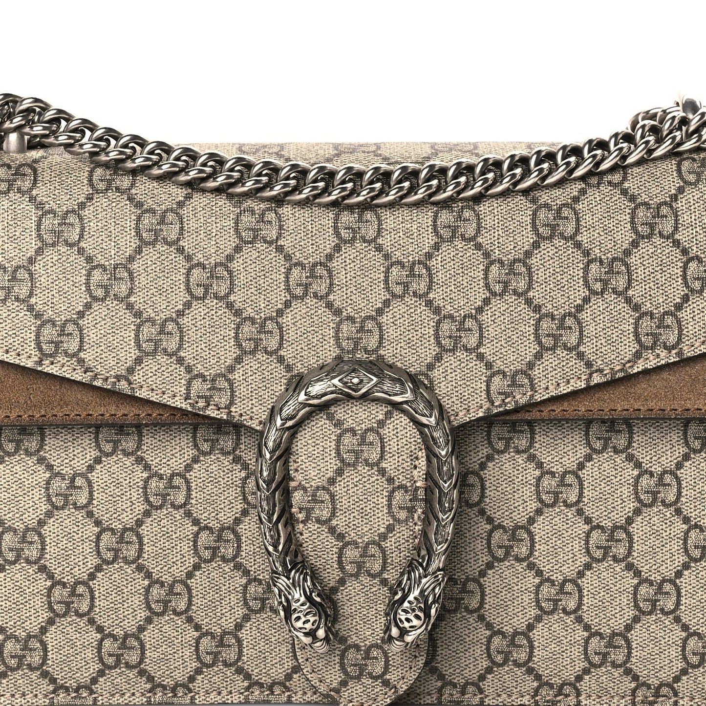 Gucci GG Supreme Monogram Medium Dionysus Shoulder Bag  Taupe