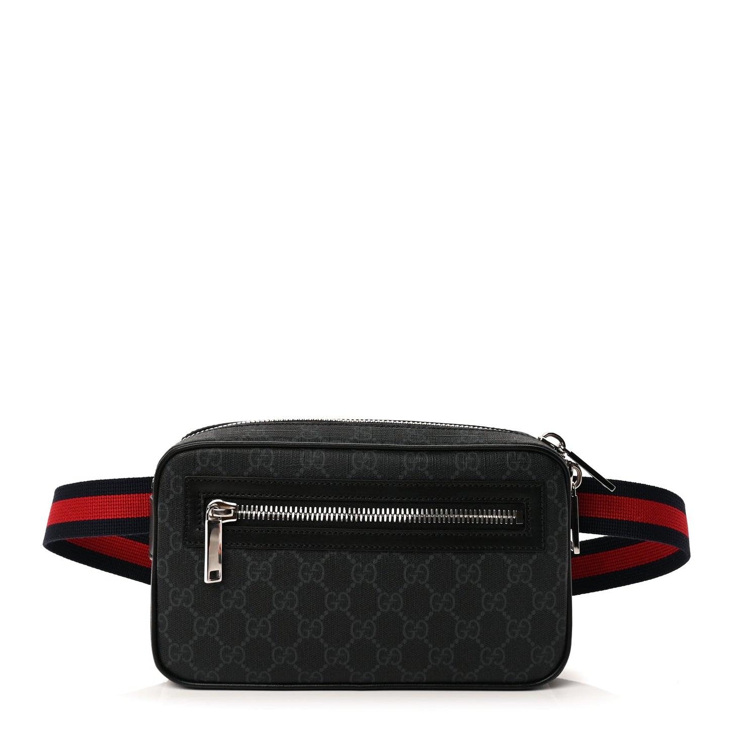 Gucci Soft GG Supreme Monogram Web Belt Bag Black Grey