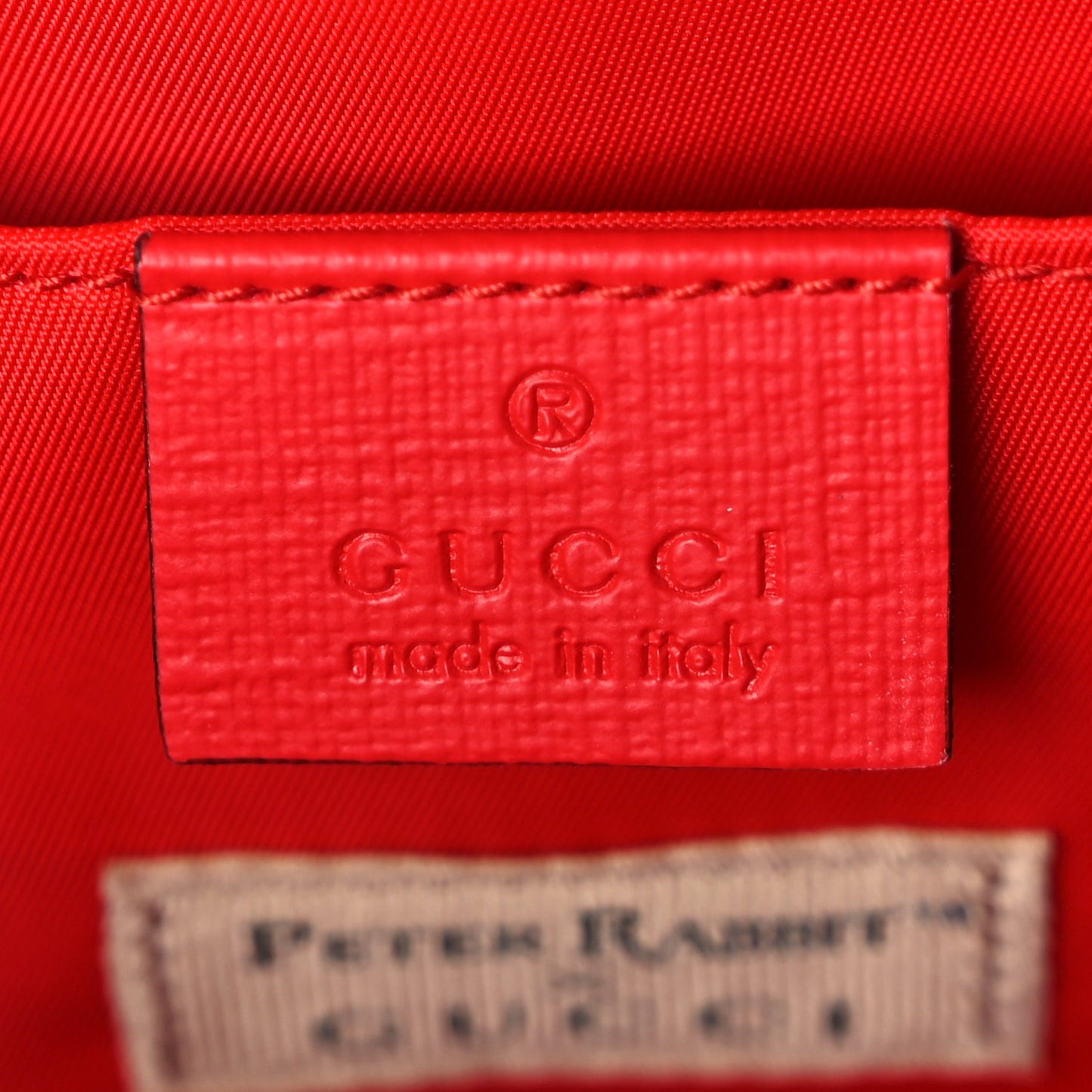 Gucci X Peter Rabbit GG Supreme Monogram Rabbit Apple Childrens Tote Beige Ebony Multicolor Bright Hibiscus
