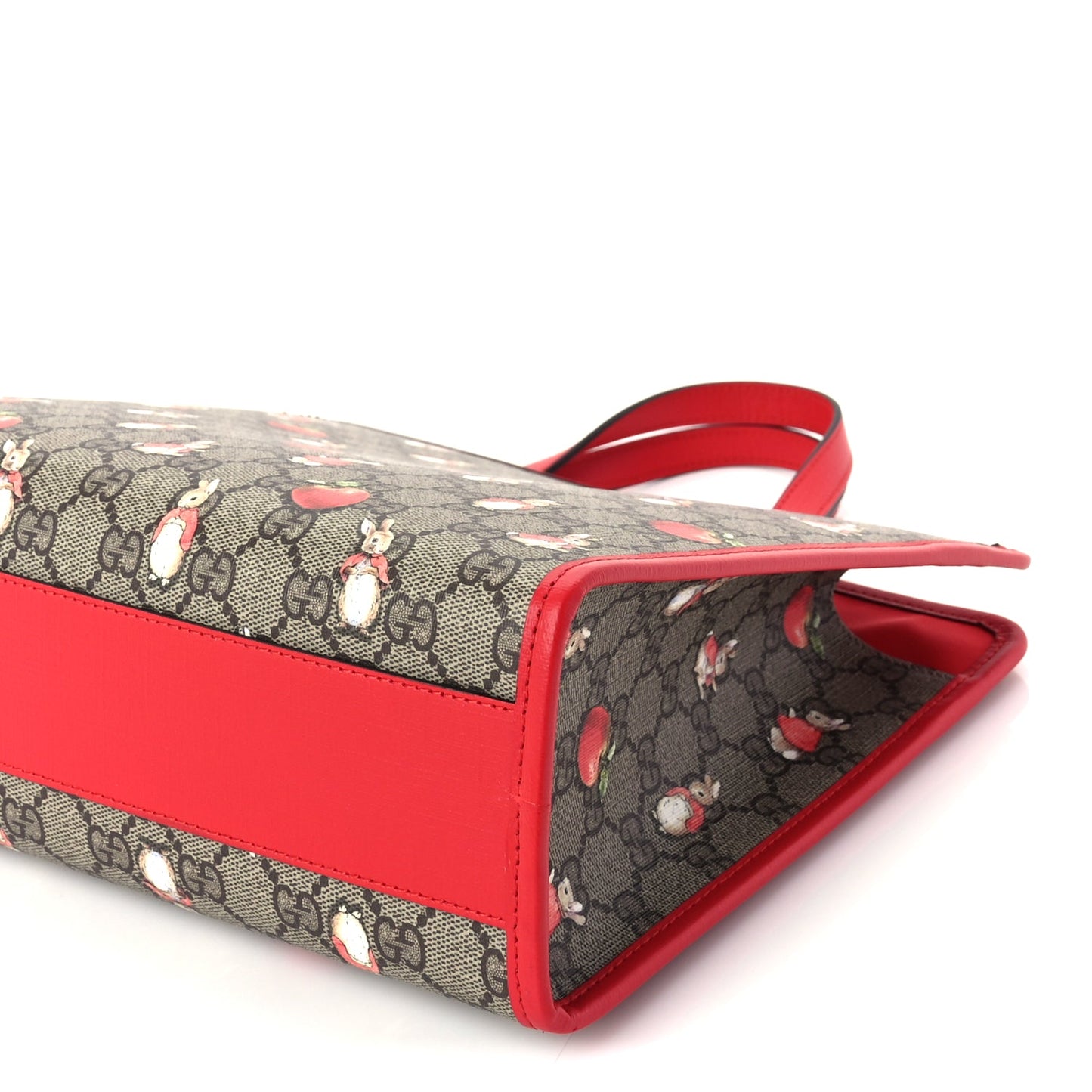 Gucci X Peter Rabbit GG Supreme Monogram Rabbit Apple Childrens Tote Beige Ebony Multicolor Bright Hibiscus