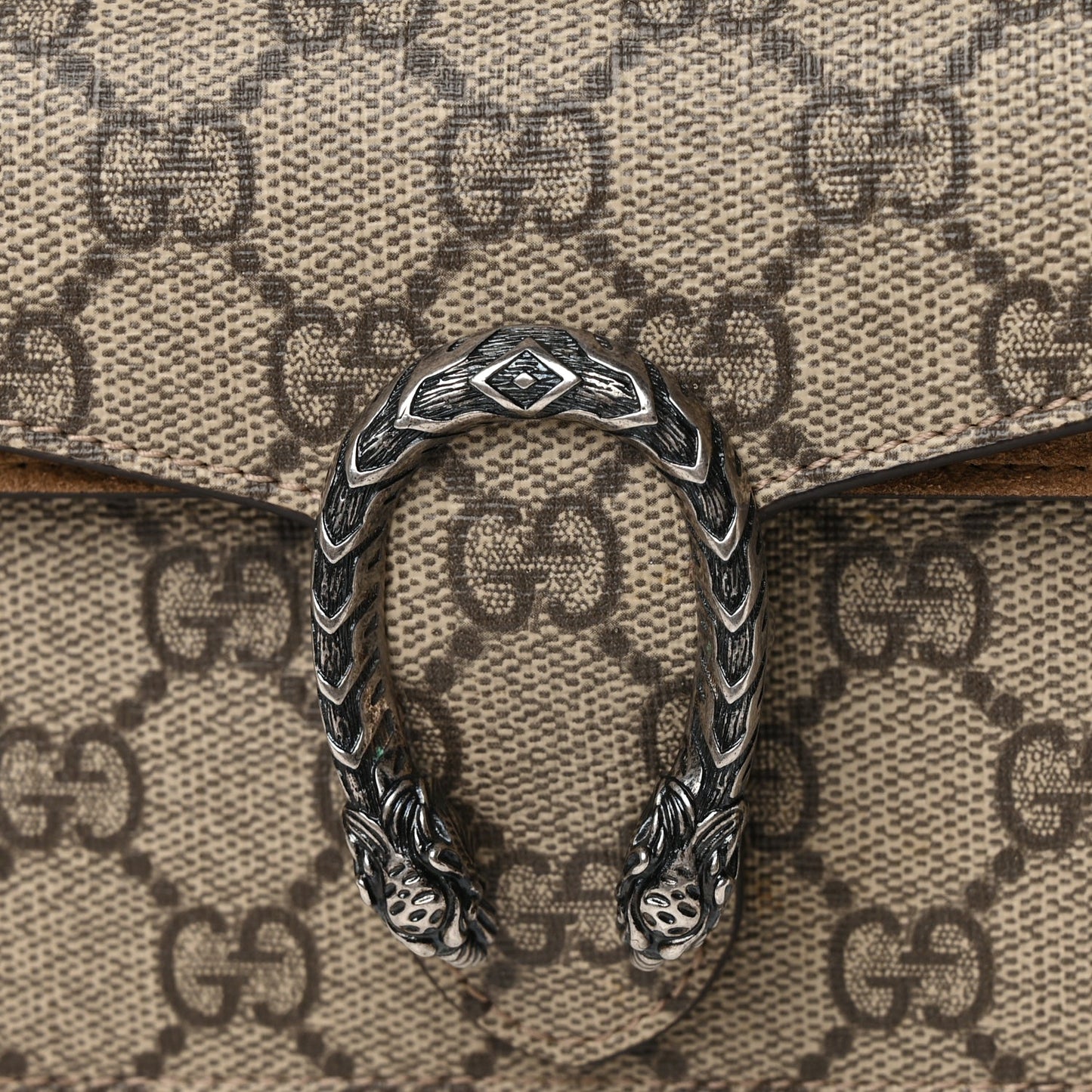 Gucci GG Supreme Monogram Super Mini Dionysus Shoulder Bag Taupe