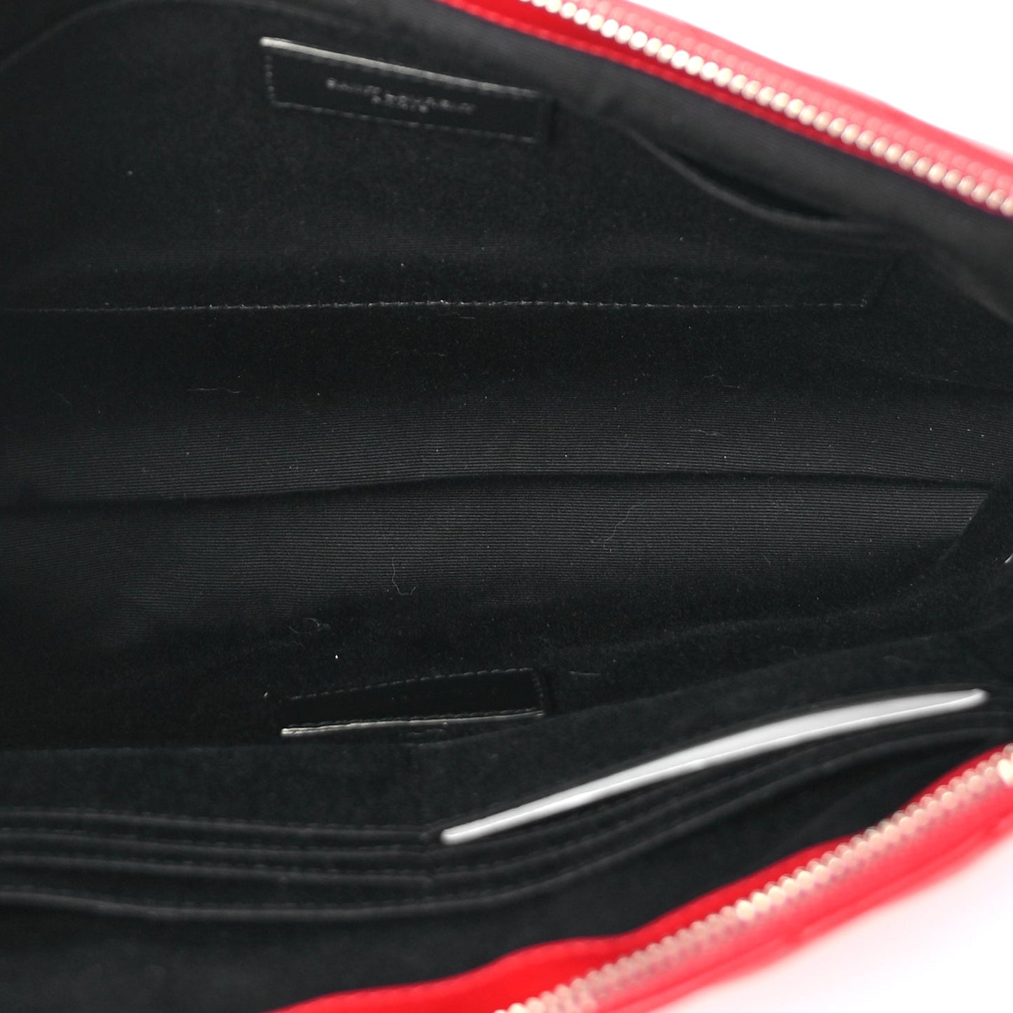 Saint Laurent Calfskin Matelasse Chevron Monogram Document Holder Rouge Eros