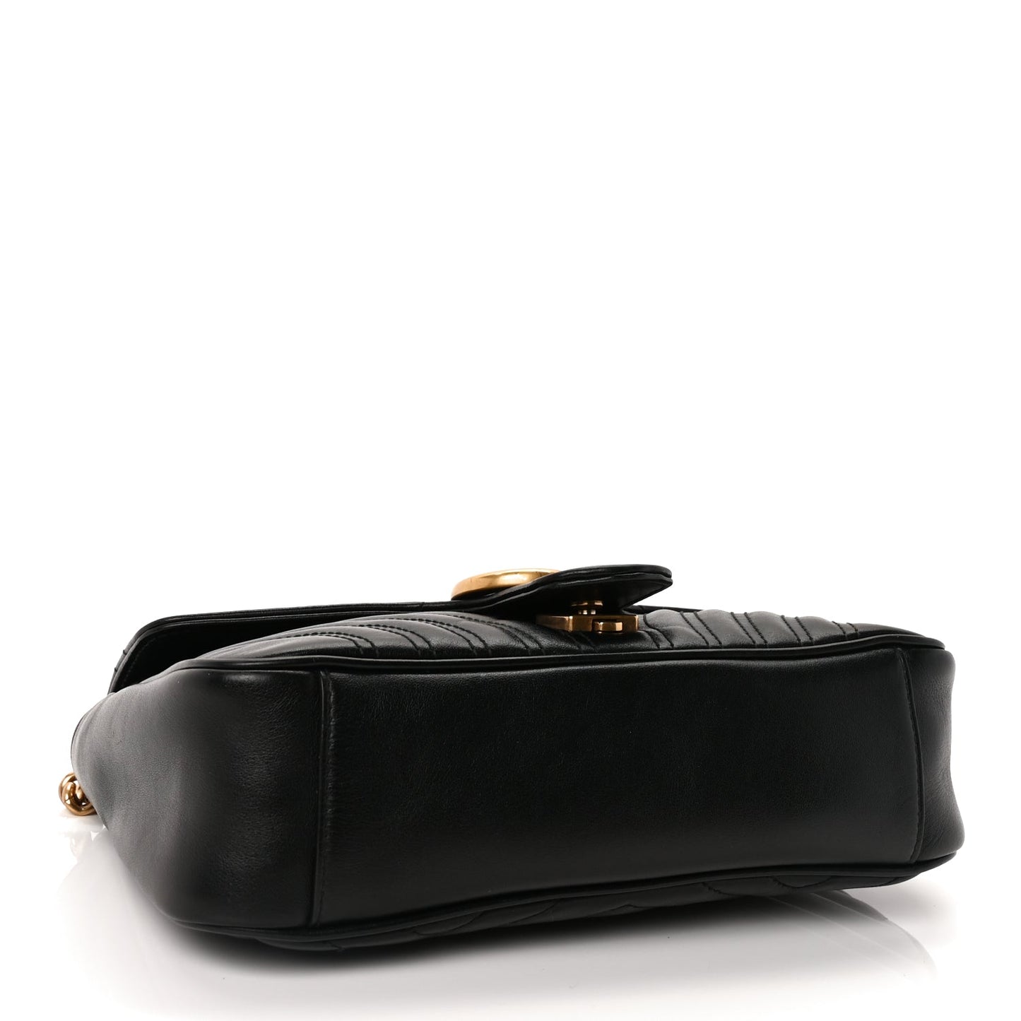 Gucci Calfskin Matelasse Small GG Marmont Shoulder Bag Black