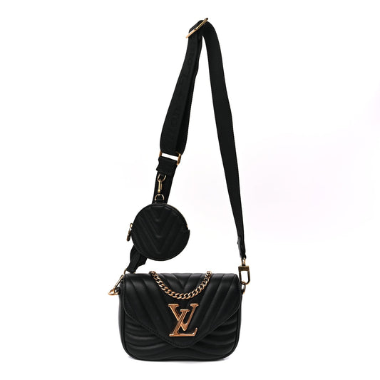 Louis Vuitton Calfskin New Wave Chain MM  Black