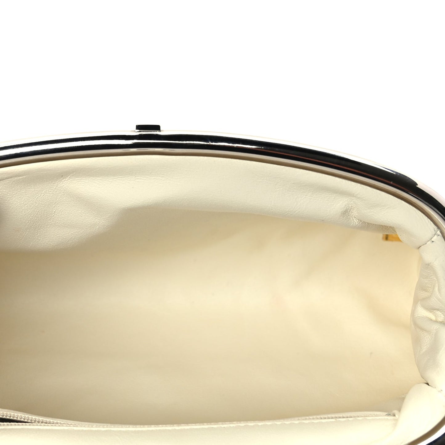 Chanel Lambskin Perforated Timeless Clutch White