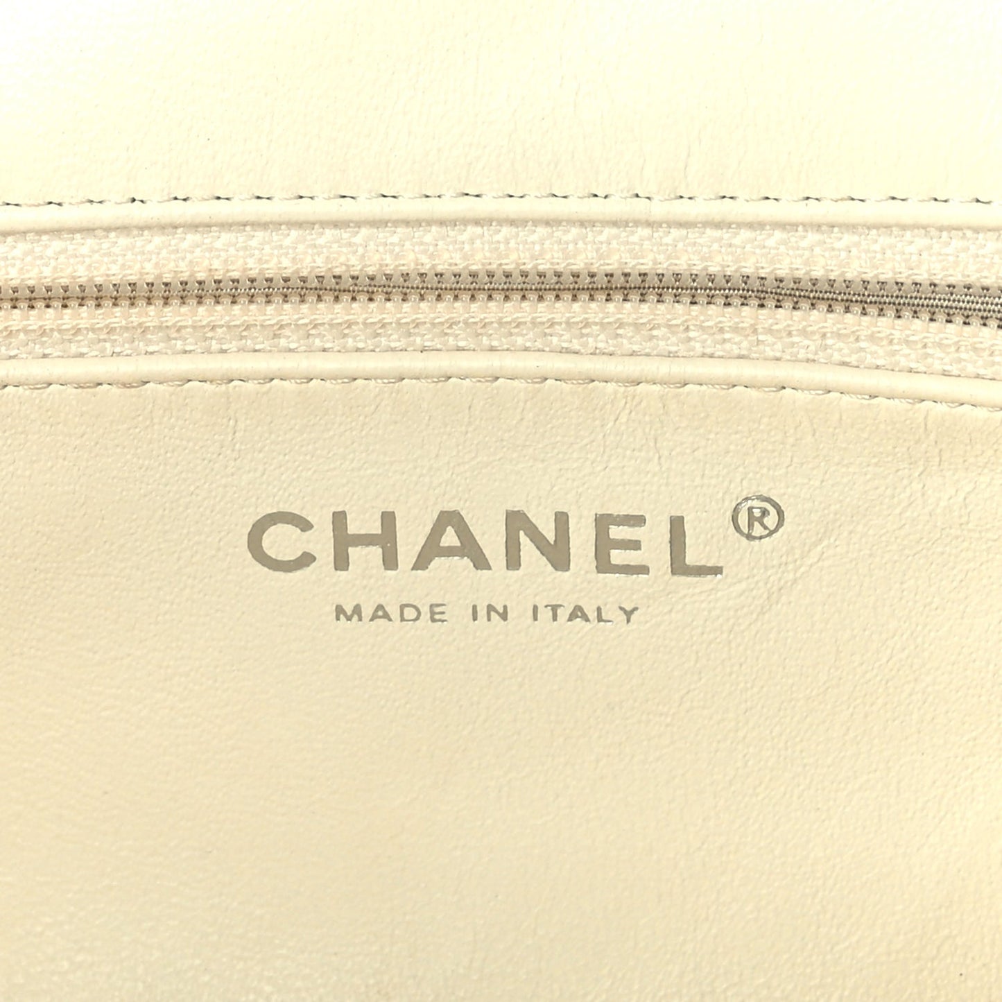 Chanel Lambskin Perforated Timeless Clutch White