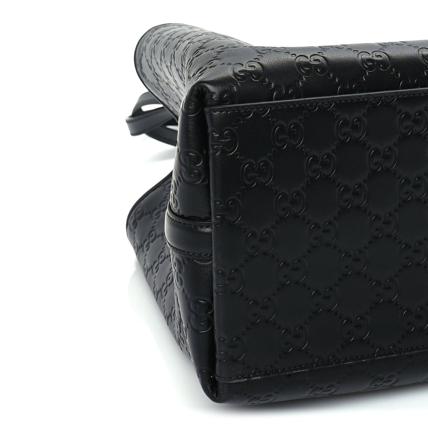 Gucci Calfskin GG Monogram Emblem Large Tote Bag  Black