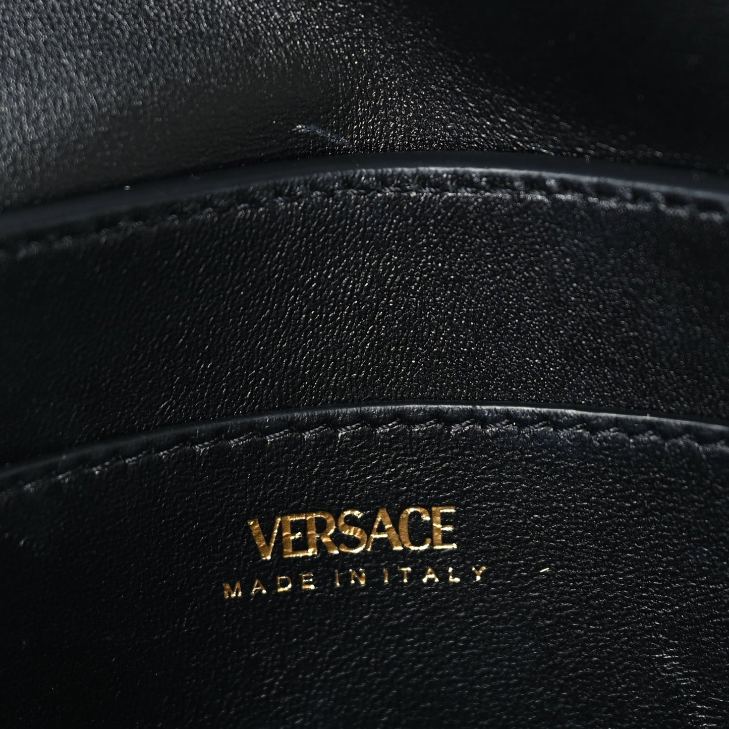 Versace Suede Studded Medusa Chain Clutch Black