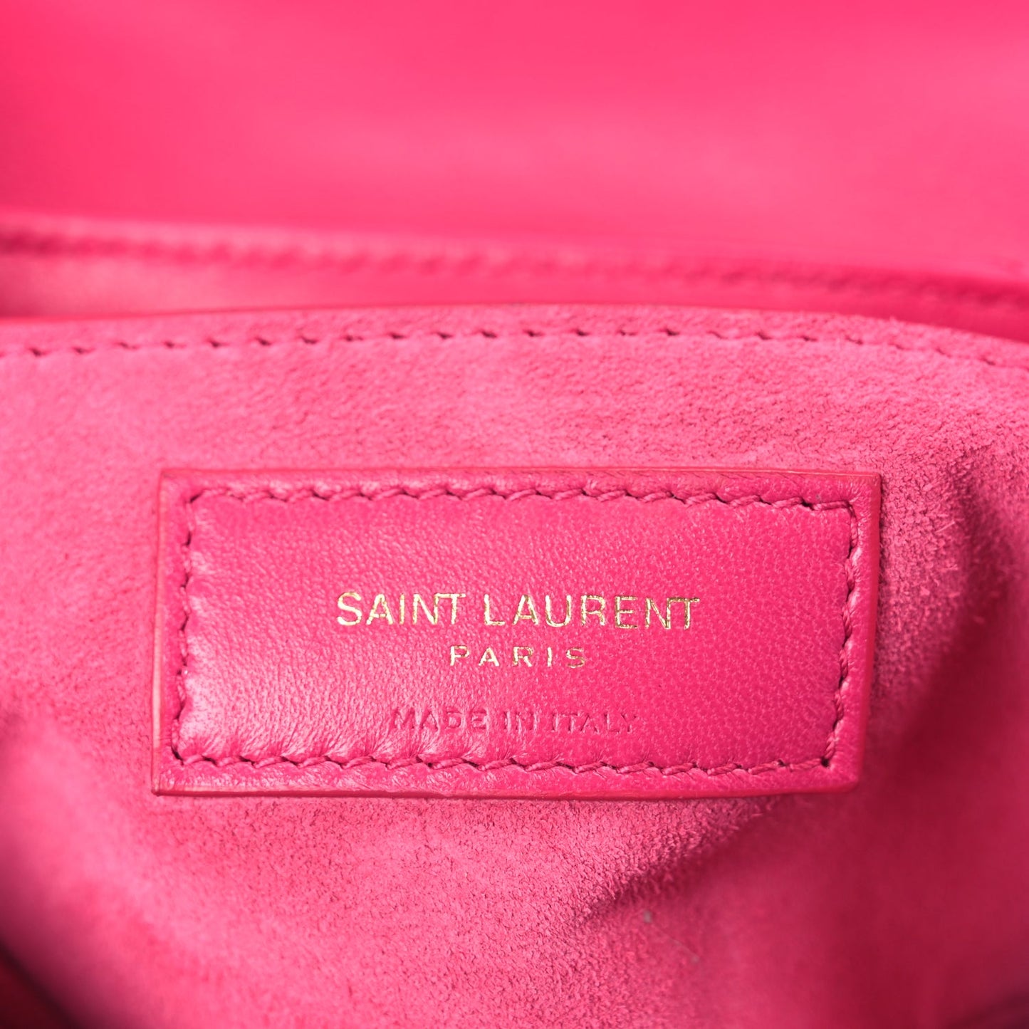 Saint Laurent Lambskin Quilted Le 57 Diamond Shoulder Bag Lipstick Fuschia