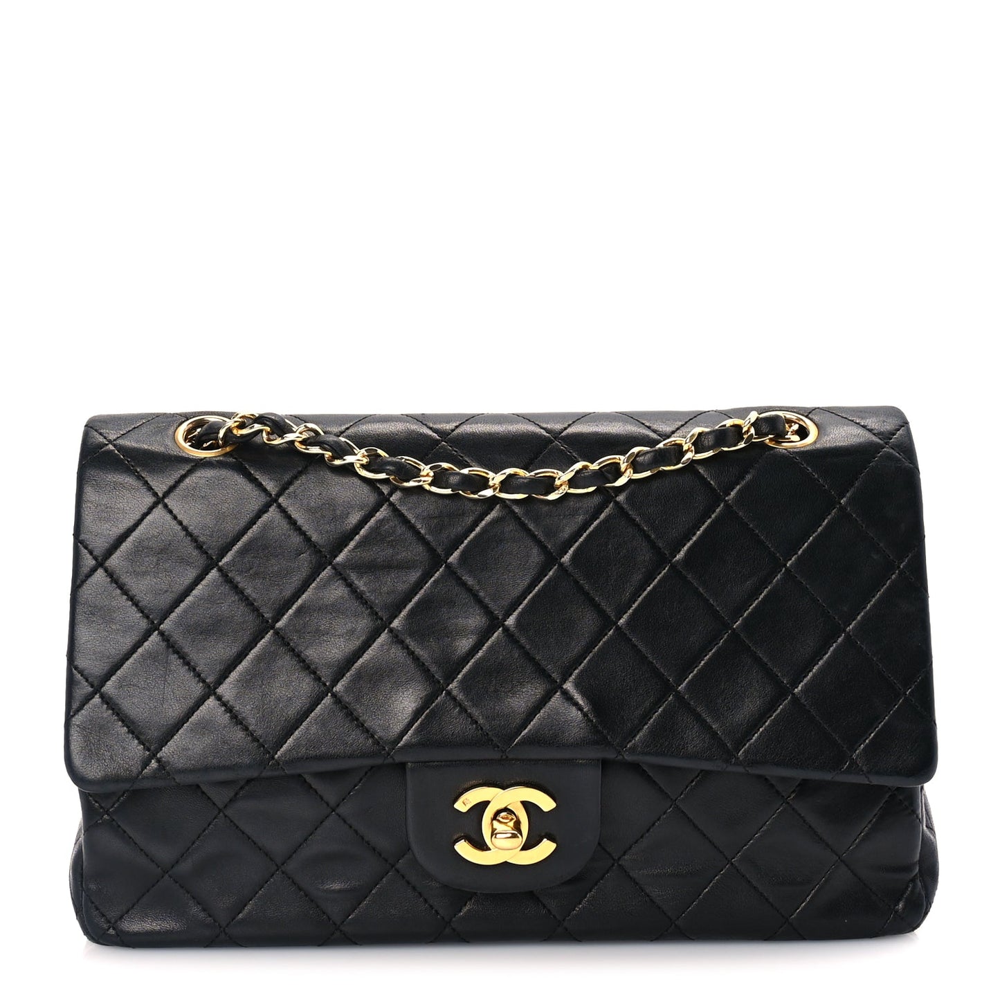 Chanel Lambskin Quilted Medium Double Flap Black
