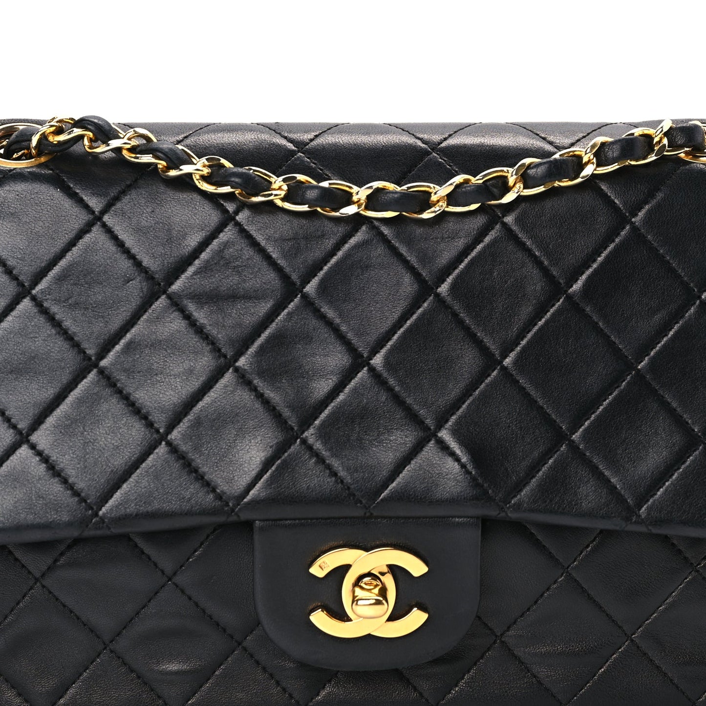 Chanel Lambskin Quilted Medium Double Flap Black