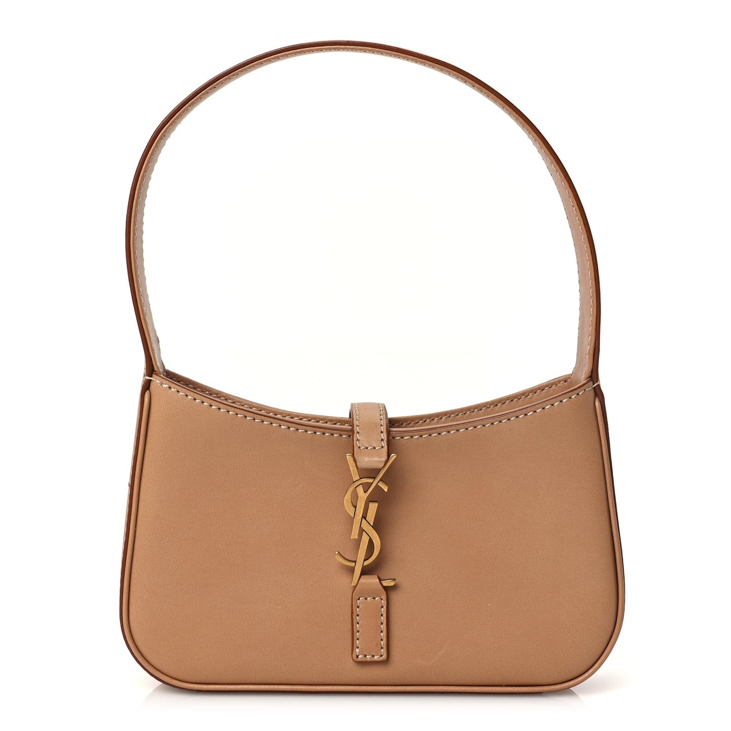 Saint Laurent Smooth Calfskin Mini Le 5 A 7 Hobo Vintage Brown