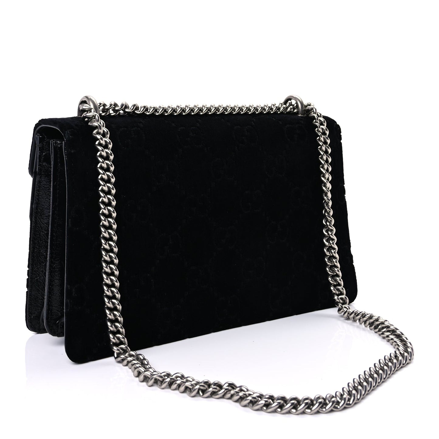 Gucci Velvet GG Monogram Small Dionysus Shoulder Bag Black