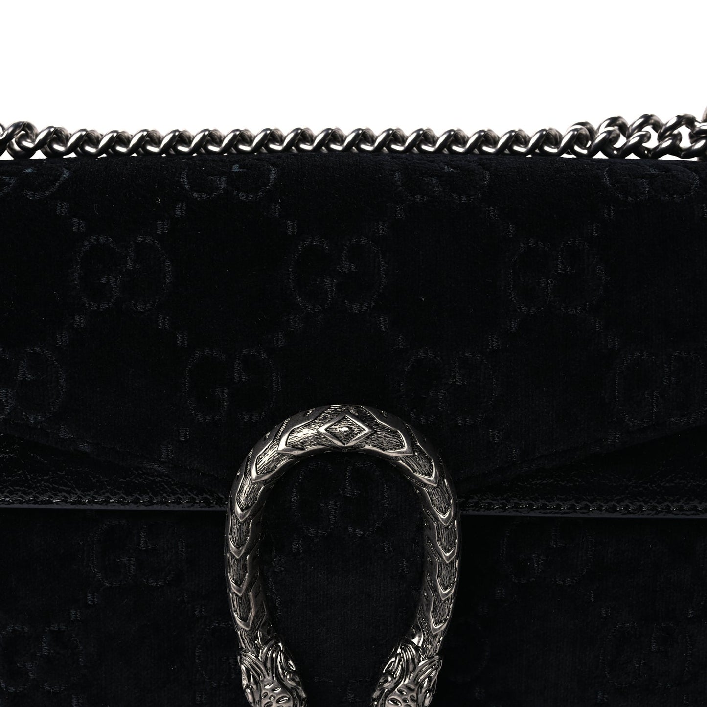 Gucci Velvet GG Monogram Small Dionysus Shoulder Bag Black