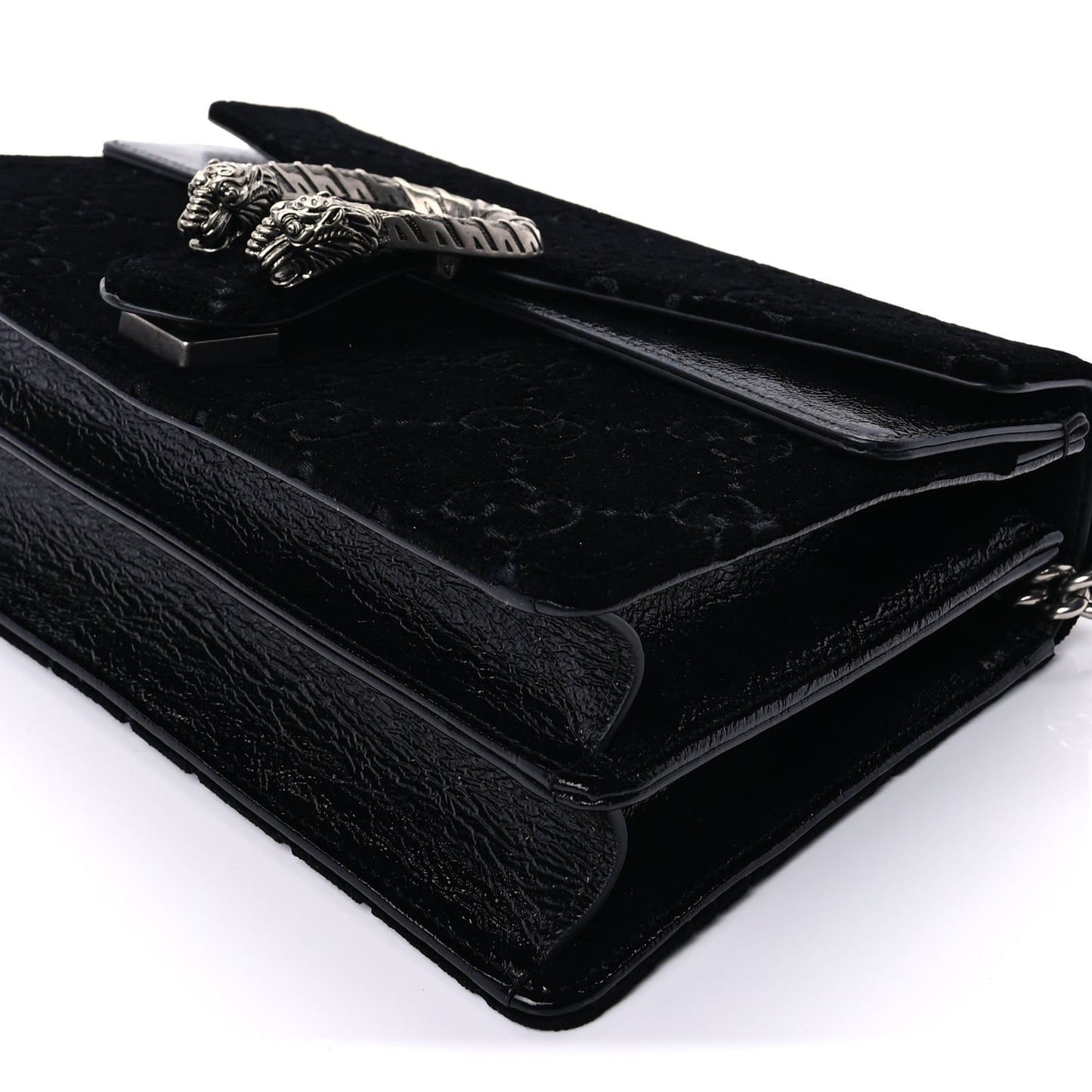 Gucci Velvet GG Monogram Small Dionysus Shoulder Bag Black