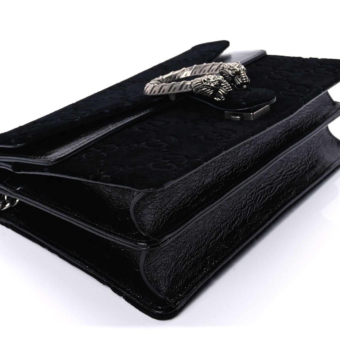 Gucci Velvet GG Monogram Small Dionysus Shoulder Bag Black