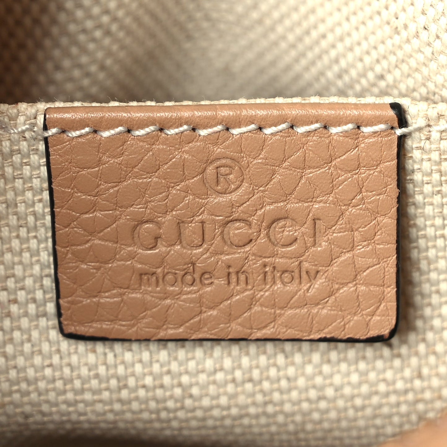 Gucci Pebbled Calfskin Small Soho Disco Bag Rose Beige