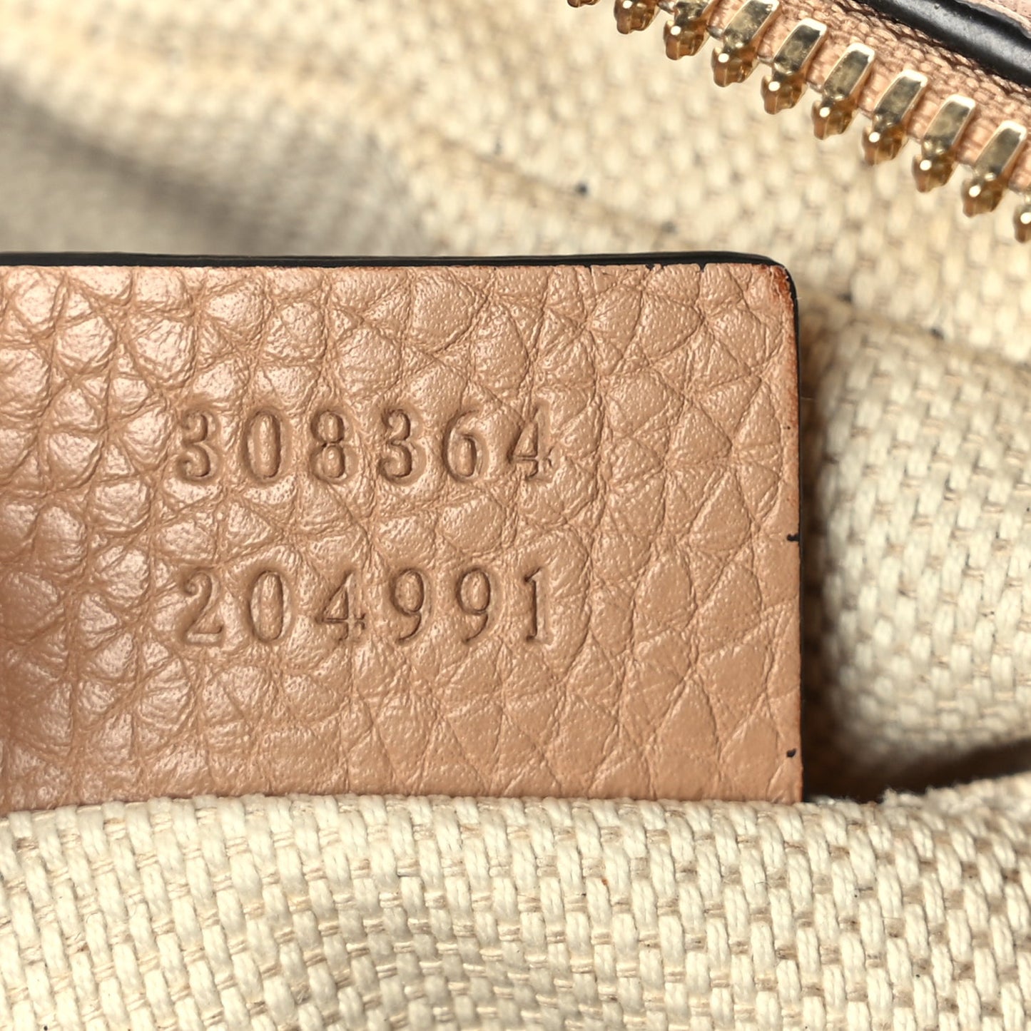 Gucci Pebbled Calfskin Small Soho Disco Bag Rose Beige