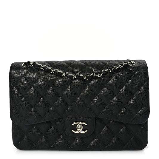 Chanel Caviar Quilted Jumbo Double Flap Black