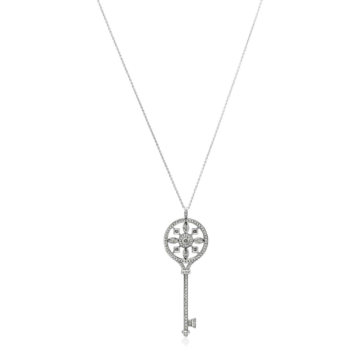 Tiffany Diamond Kaleidoscope Key Pendant Necklace