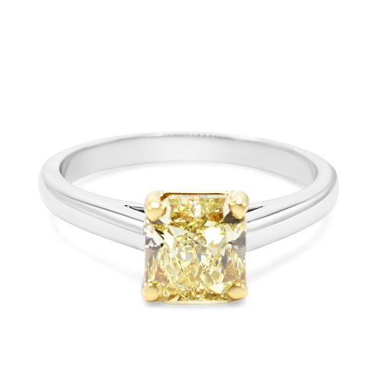 De Beers, GIA Certificated Fancy Yellow Solitaire Diamond Ring