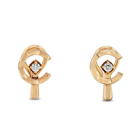 Chanel COCO Quilted C Motif Clip Earrings - 18ct Rose Gold