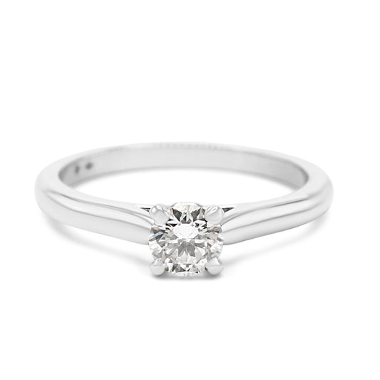 Cartier Solitaire Brilliant Cut Diamond Ring Size 53 - Platinum