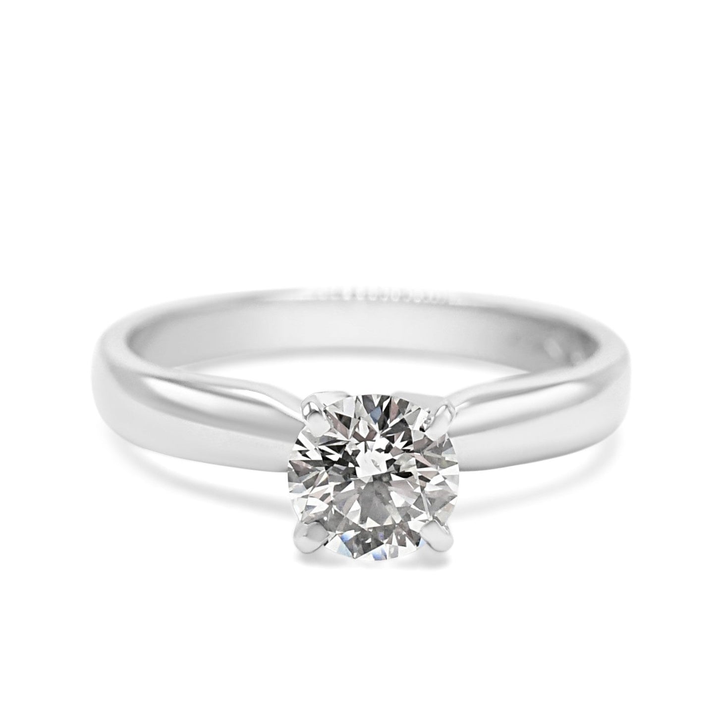 Ideal Cut Solitaire Brilliant Cut Diamond Ring - Platinum