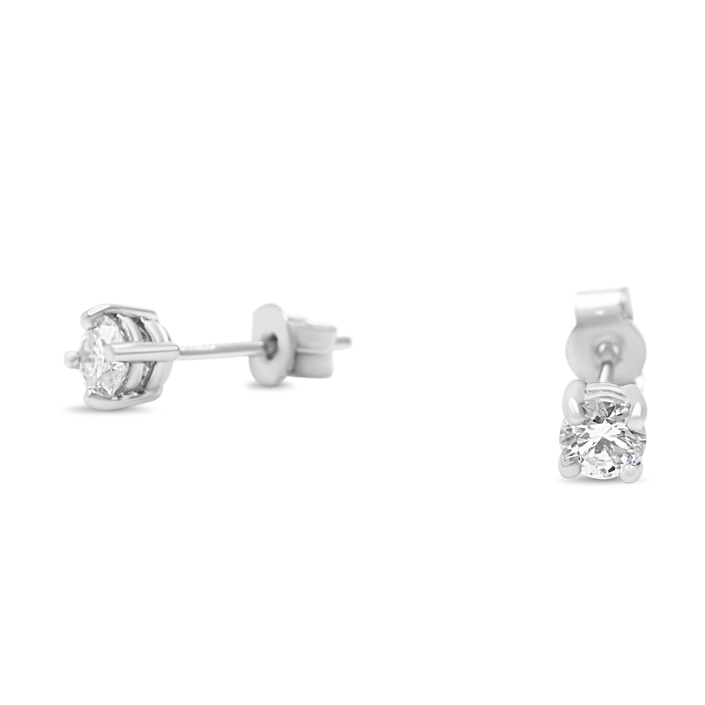 Solitaire Brilliant Cut Diamond Stud Earrings 0.44cts - Platinum