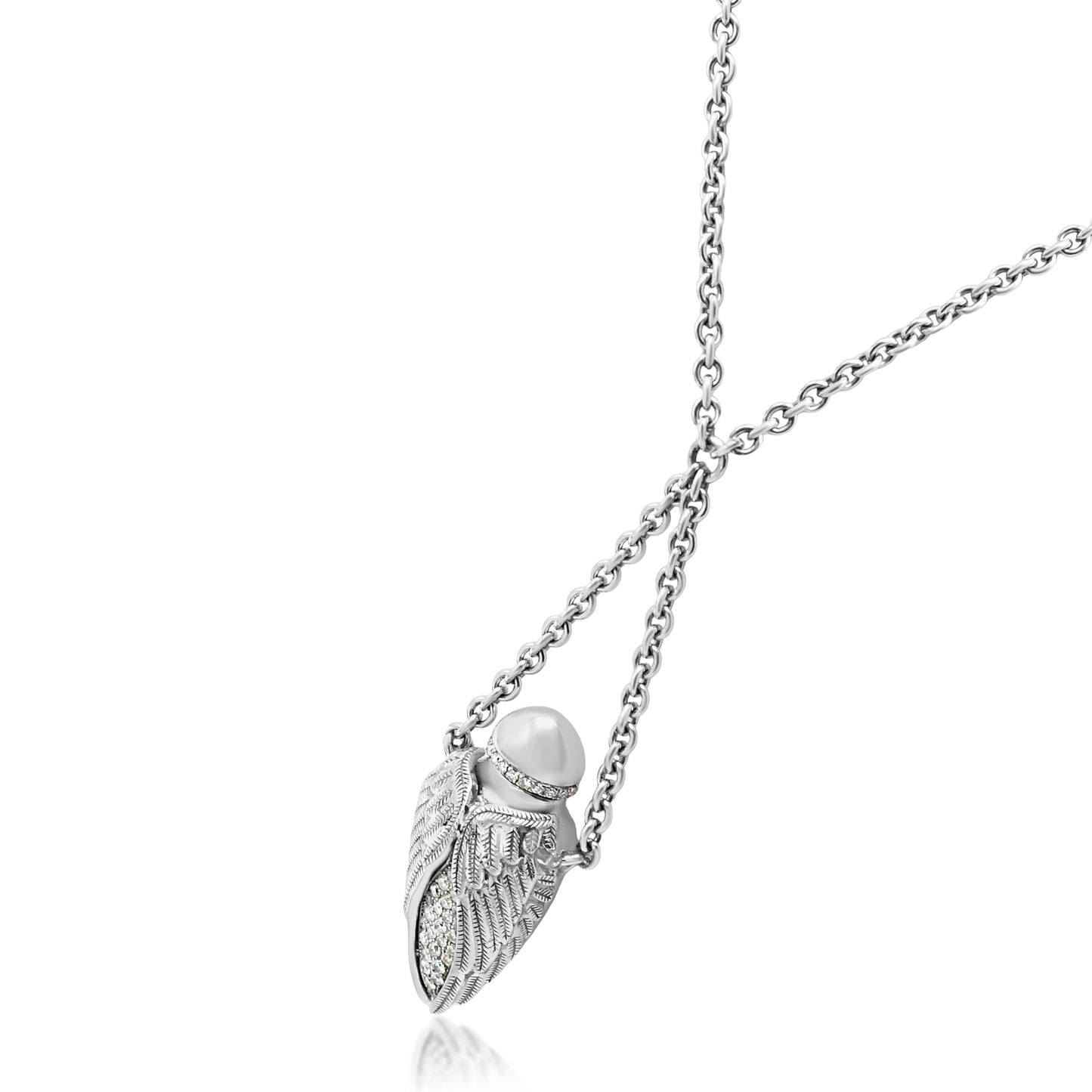 Theo Fennell Diamond Set Ampoule Pendant Necklace - 18ct White Gold