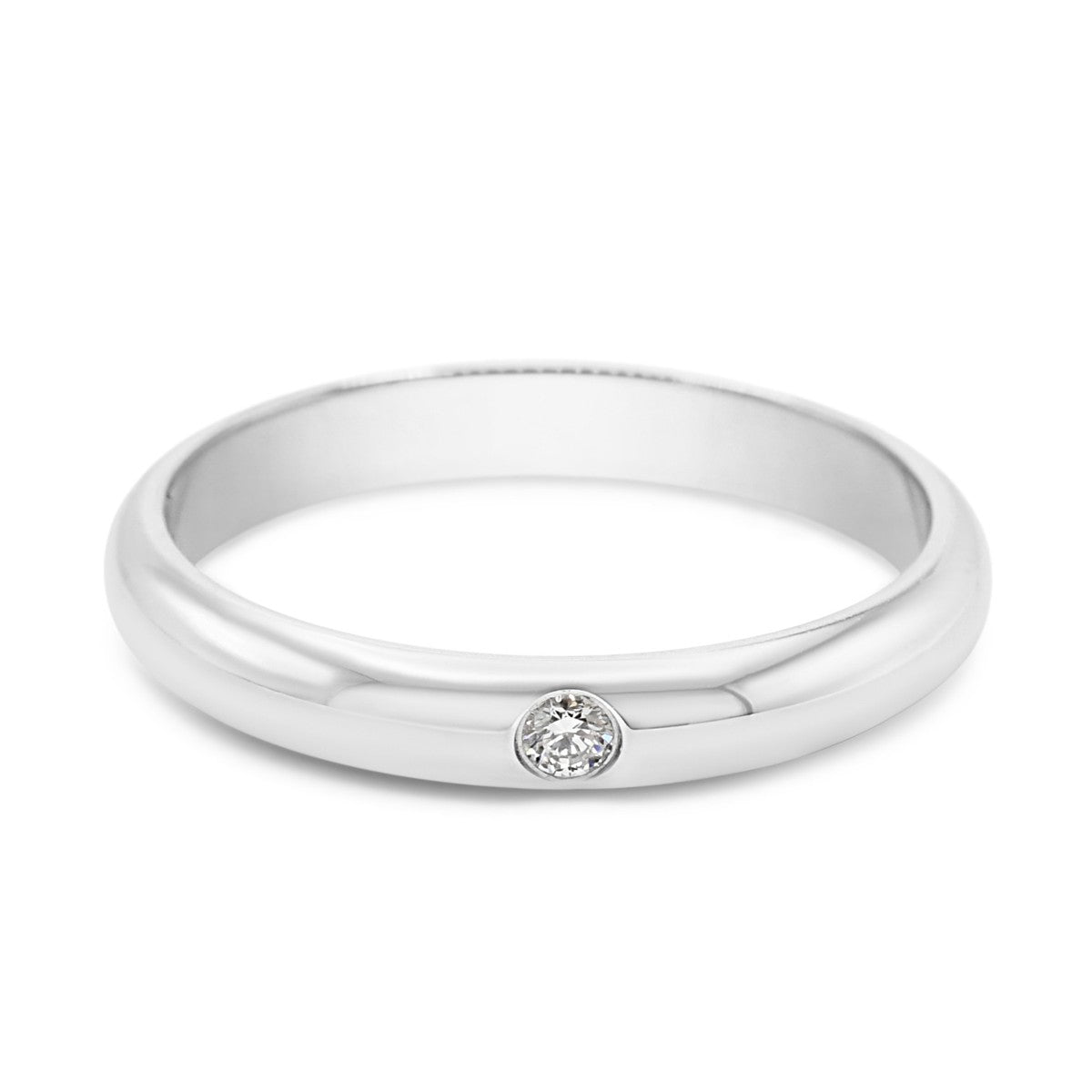 Cartier 1895 Wedding Ring, 3.5mm, 1 Diamond Size 63 - Platinum