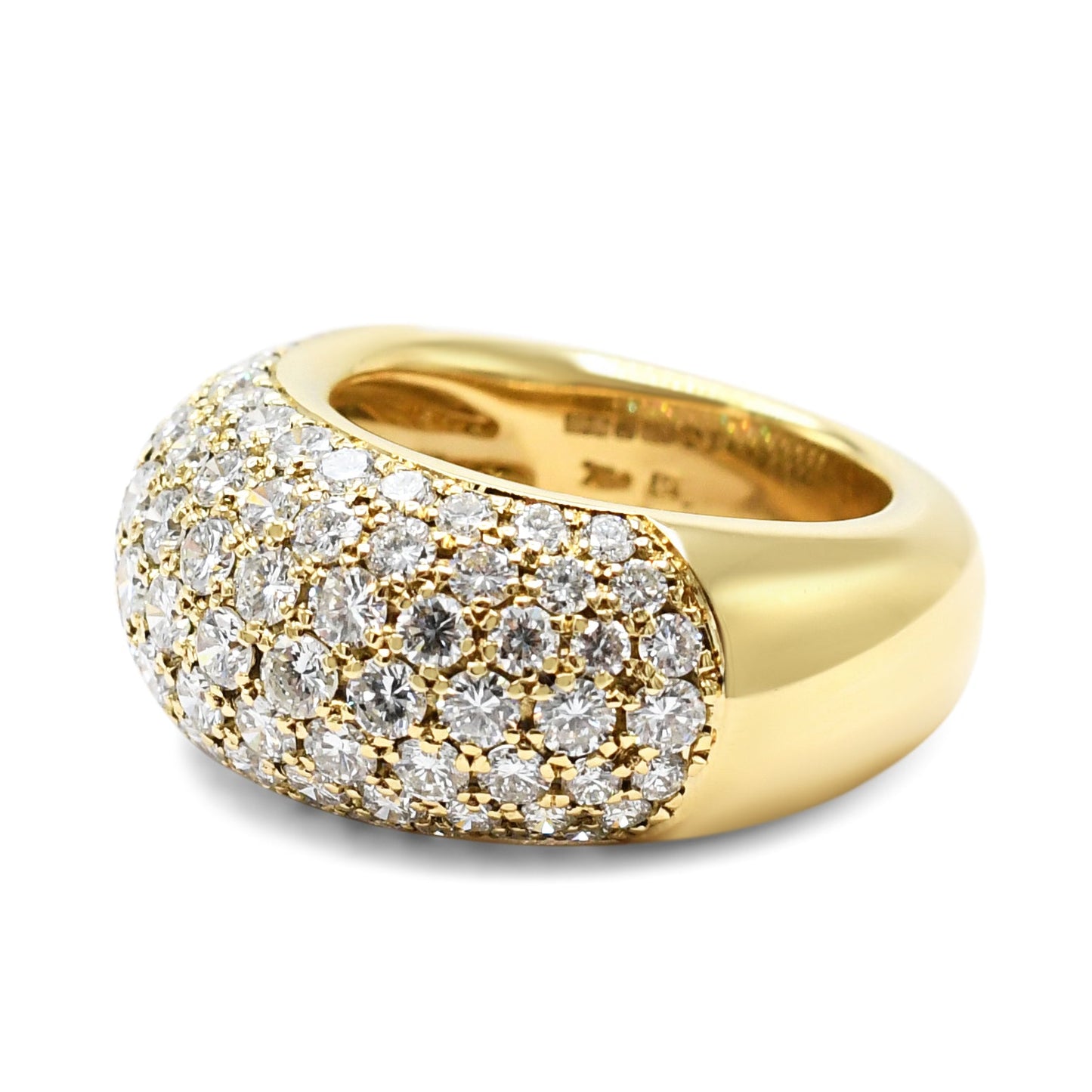 Brilliant Cut Diamond Bombe Ring - 18ct Yellow gold