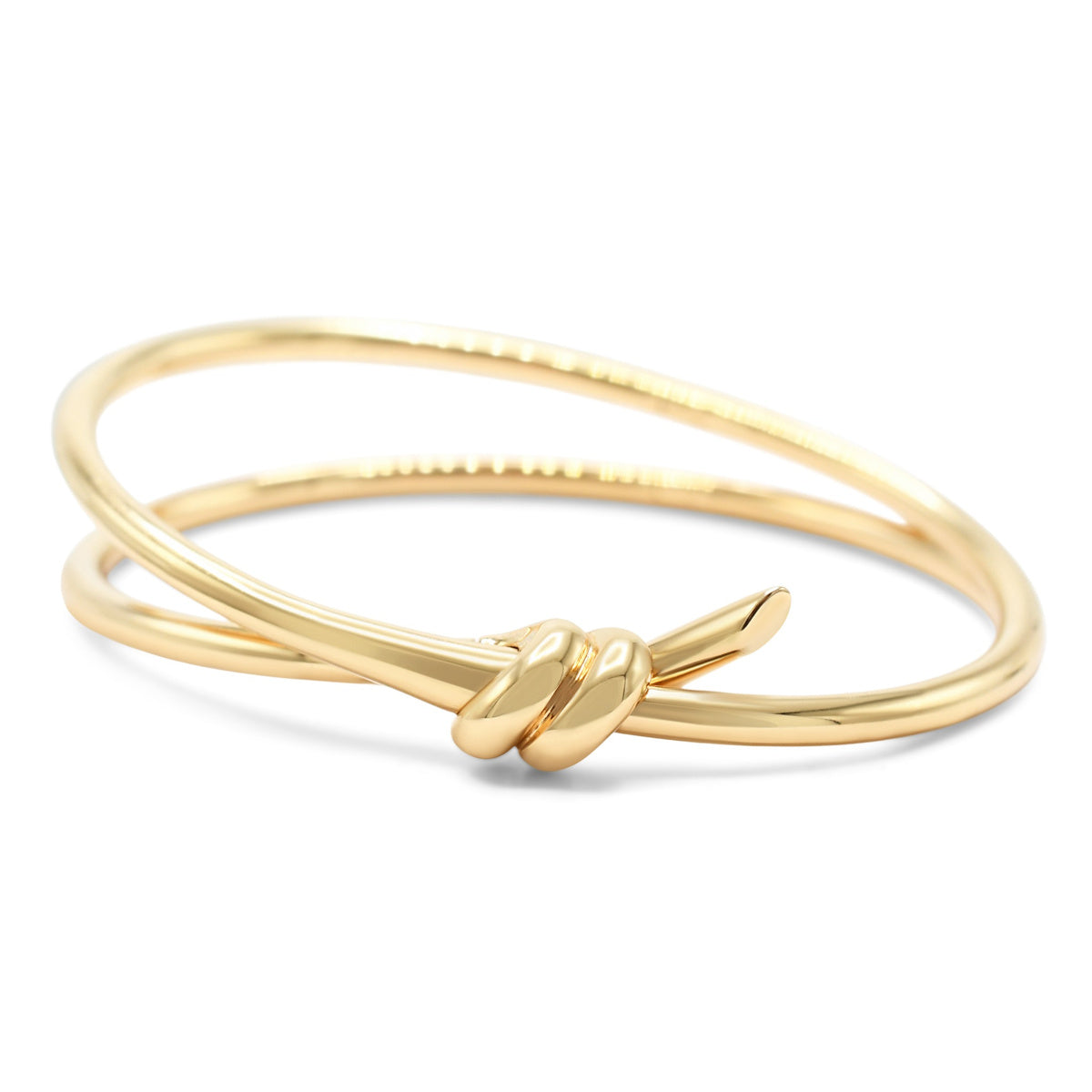 Tiffany Knot Double Row Hinged Bangle - 18ct Rose Gold