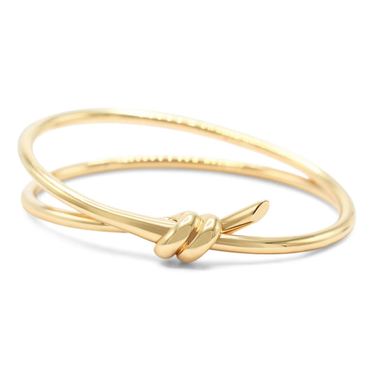 Tiffany Knot Double Row Hinged Bangle - 18ct Rose Gold