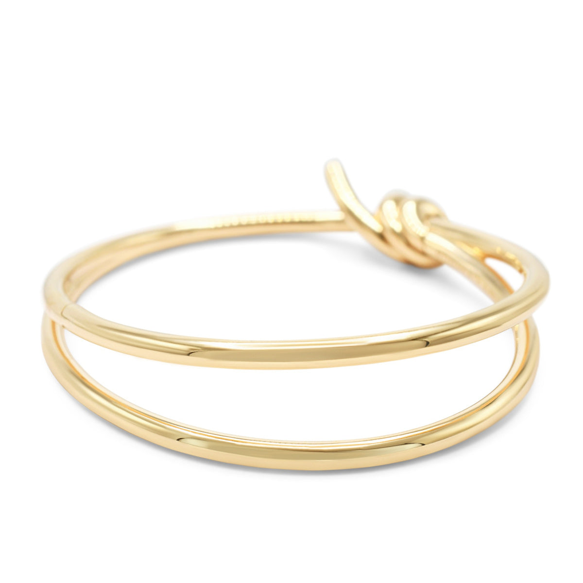 Tiffany Knot Double Row Hinged Bangle - 18ct Rose Gold